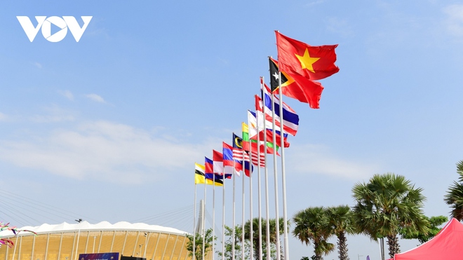 Trang trọng Lễ thượng cờ Đo&agrave;n thể thao Việt Nam tại SEA Games 32 - Ảnh 10.