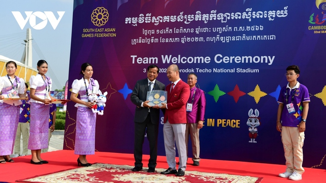 Trang trọng Lễ thượng cờ Đo&agrave;n thể thao Việt Nam tại SEA Games 32 - Ảnh 6.