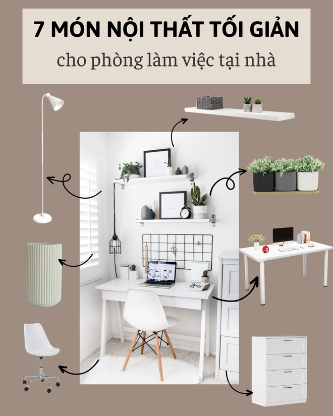 7 món nội thất cơ bản cho phòng làm việc tối giản, đẹp mắt - Ảnh 2.