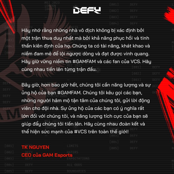 GAM Esports thi đấu quá thất vọng tại MSI 2023, CEO phải đứng ra xoa dịu cộng đồng - Ảnh 3.