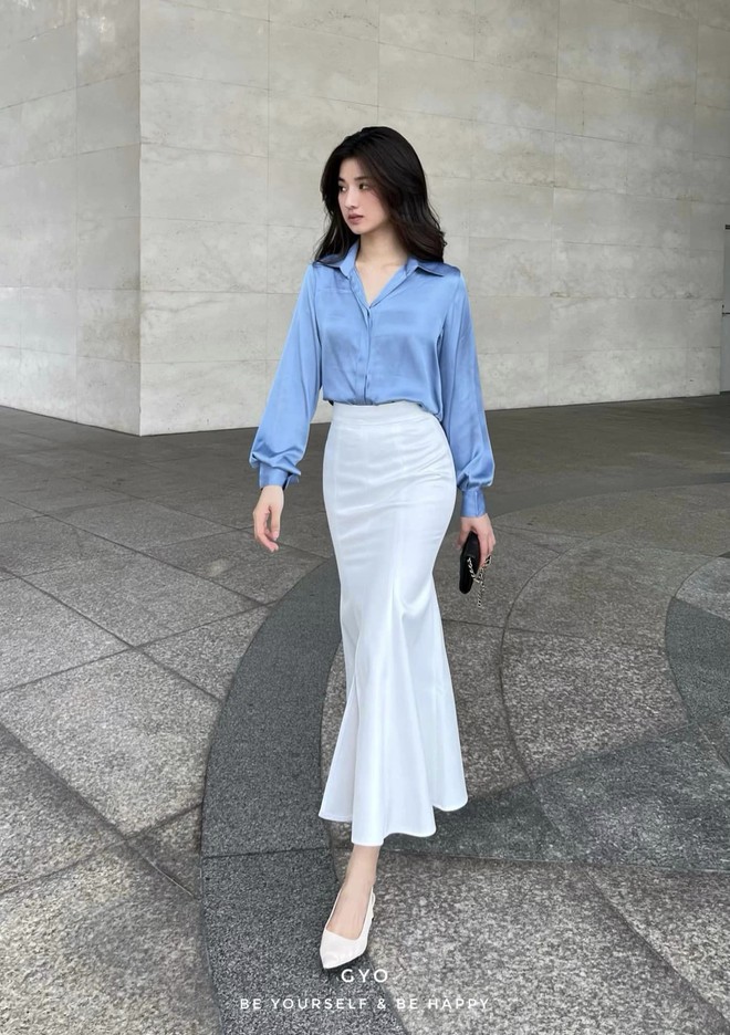 13 mẫu chân váy, nàng công sở cứ mặc lên là eo thon dáng gọn, cao ráo như hơn 1m6 - Ảnh 21.