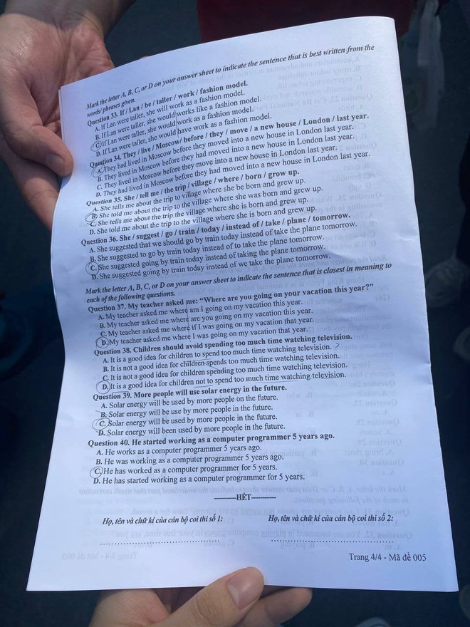 Đề tiếng Anh thi vào lớp 10 ở Hà Nội ra sao mà nhiều thí sinh tự tin đạt điểm 10? - Ảnh 4.