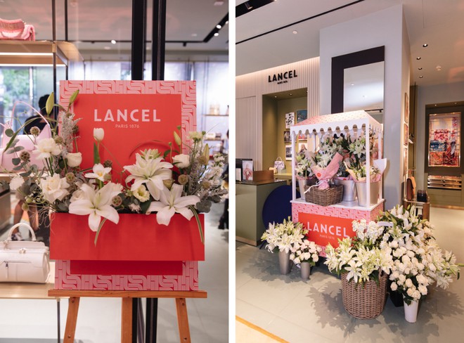 Jun Vũ v&agrave; Chloe Nguyễn chụp c&ugrave;ng hoa tươi v&agrave; t&uacute;i xinh, kỷ niệm 1 năm khai trương cửa h&agrave;ng Lancel Saigon Centre - Ảnh 4.