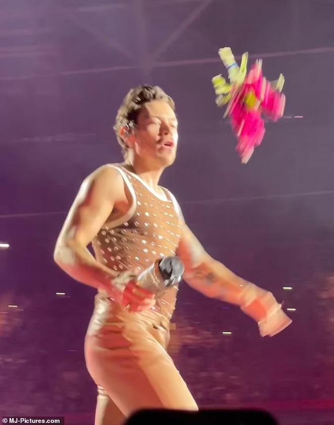 Ca sĩ nhận b&oacute; hoa v&agrave;o mặt ngay tr&ecirc;n s&acirc;n khấu - Ảnh 3.