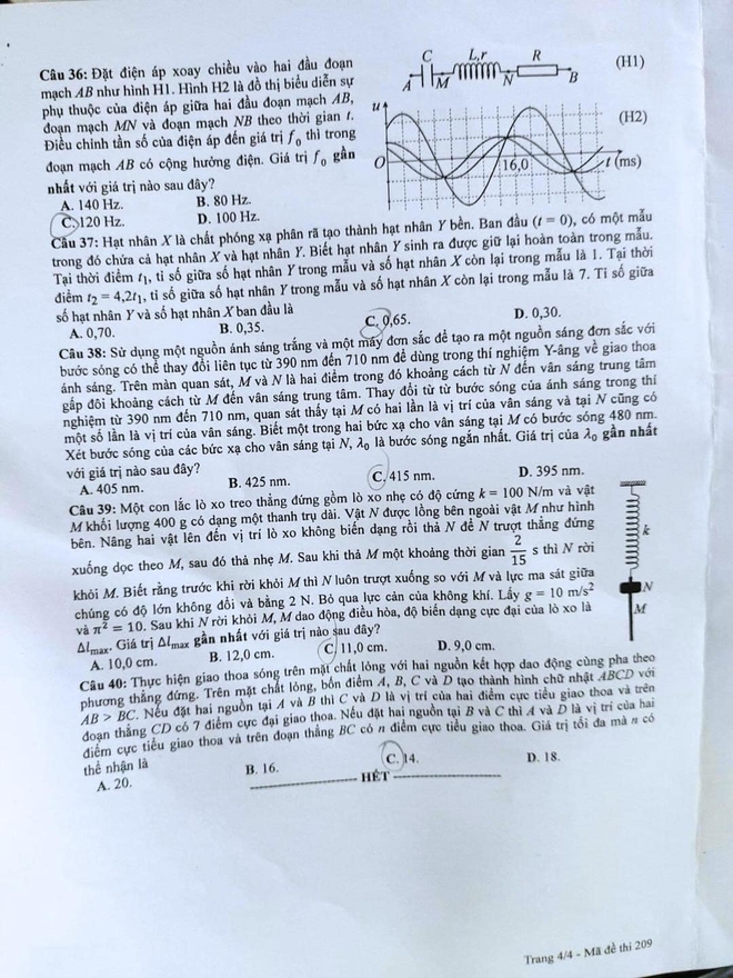 Đề thi Vật lý tốt nghiệp THPT quốc gia 2023 - Ảnh 4.