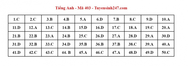 Cập nhật đ&aacute;p &aacute;n m&ocirc;n Tiếng Anh kỳ thi tốt nghiệp THPT 2023 - Ảnh 18.