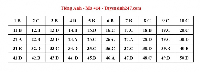 Cập nhật đ&aacute;p &aacute;n m&ocirc;n Tiếng Anh kỳ thi tốt nghiệp THPT 2023 - Ảnh 9.