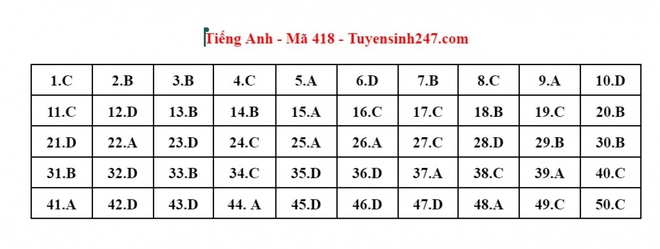 Cập nhật đ&aacute;p &aacute;n m&ocirc;n Tiếng Anh kỳ thi tốt nghiệp THPT 2023 - Ảnh 5.