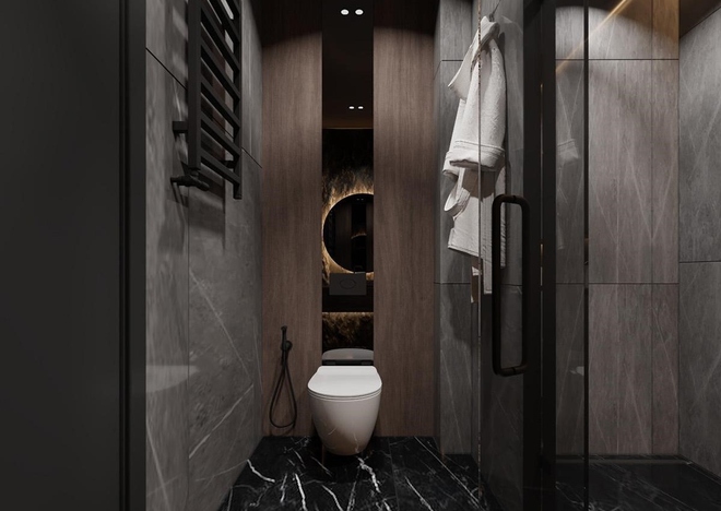 Như bị th&ocirc;i mi&ecirc;n khi bước v&agrave;o căn hộ trang tr&iacute; bằng đ&aacute; cẩm thạch x&aacute;m hiện đại - Ảnh 13.