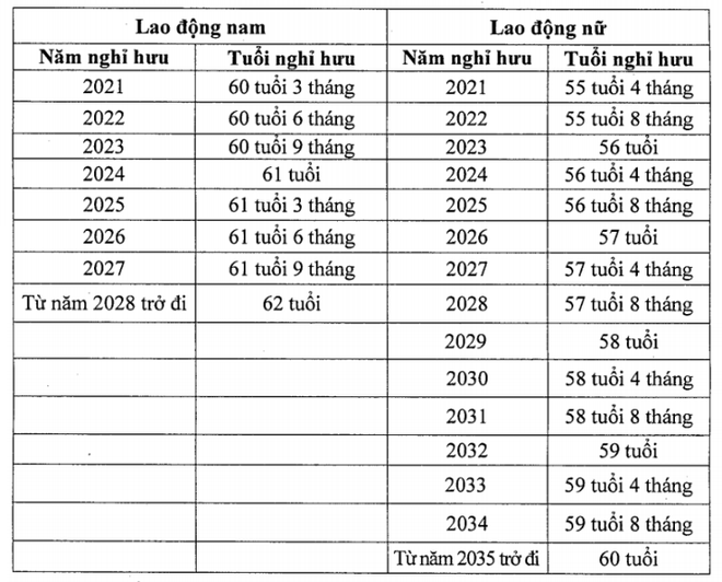 Quy định tuổi nghỉ hưu, cách tính tuổi nghỉ hưu của người lao động cụ thể từ 2023-2035 - Ảnh 1.