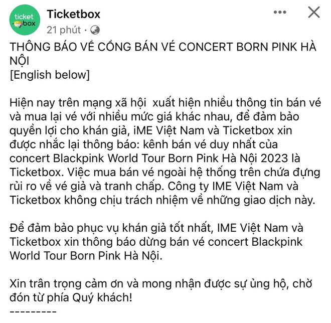 Concert BLACKPINK tại Hà Nội chính thức dừng bán vé - Ảnh 1.