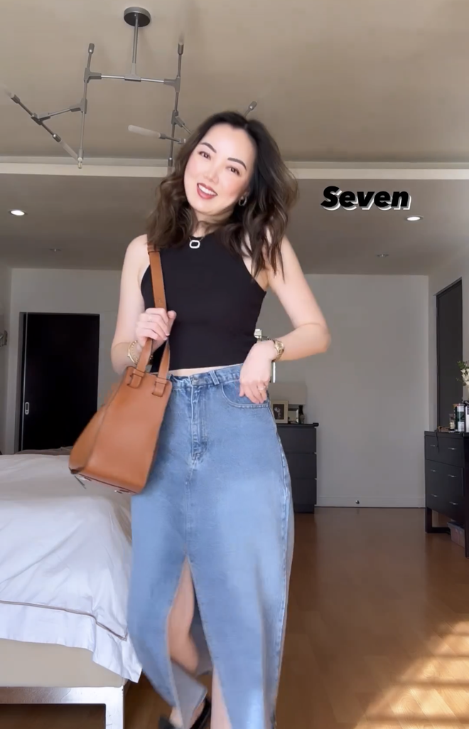 7 set đồ hack eo thon d&aacute;ng chuẩn từ ch&acirc;n v&aacute;y denim d&agrave;nh cho c&ocirc; n&agrave;ng đầy đặn - Ảnh 13.