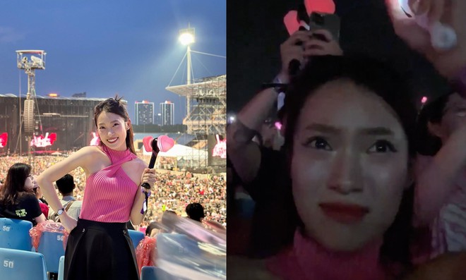 Kh&aacute;nh Vy bật kh&oacute;c, chỉ thốt l&ecirc;n được đ&uacute;ng 1 c&acirc;u trong đ&ecirc;m diễn b&ugrave;ng ch&aacute;y của BLACKPINK ở H&agrave; Nội - Ảnh 3.