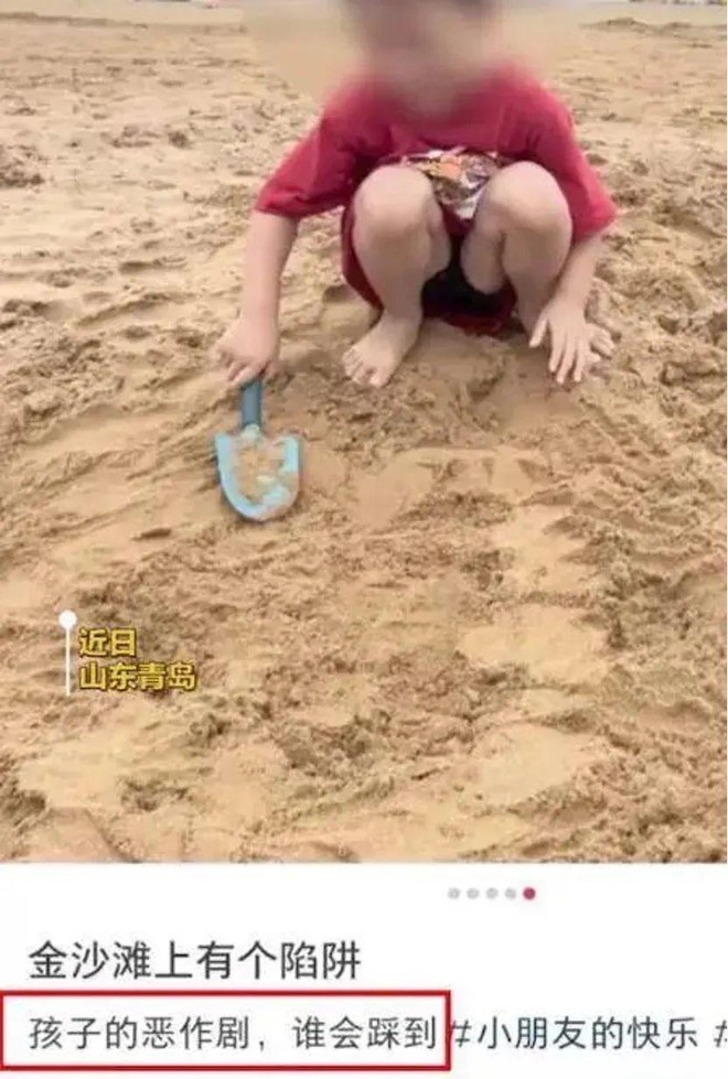 Người mẹ tiếp tay cho con tạo bẫy nguy hiểm tr&ecirc;n b&atilde;i biển, netizen phẫn nộ: Kh&ocirc;ng c&ograve;n l&agrave; tr&ograve; đ&ugrave;a đ&acirc;u! - Ảnh 1.