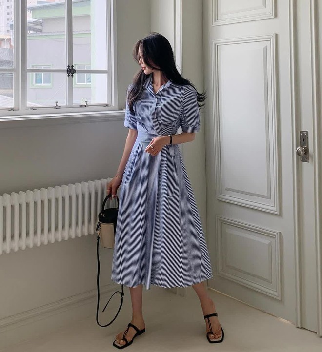 Mua Đầm công sở trẻ trung cổ sơ mi, váy Linen suông nữ phong cách Hàn Quốc  chất liệu Linen mềm mịn cao cấp Đũi Việt - Màu nâu - L tại