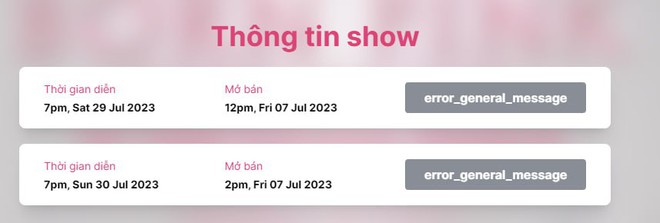 Trang web mua v&eacute; BLACKPINK lỗi kh&ocirc;ng thể truy cập hơn 10 ph&uacute;t, nhanh ch&oacute;ng SOLD OUT v&eacute; VIP v&agrave; nhiều hạng kh&aacute;c! - Ảnh 1.