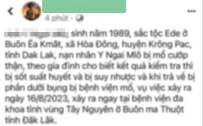 Thông tin bệnh nhân tử vong bị mổ lấy thận tại Bệnh viện Đa khoa vùng Tây Nguyên là hoàn toàn sai sự thật - Ảnh 1.