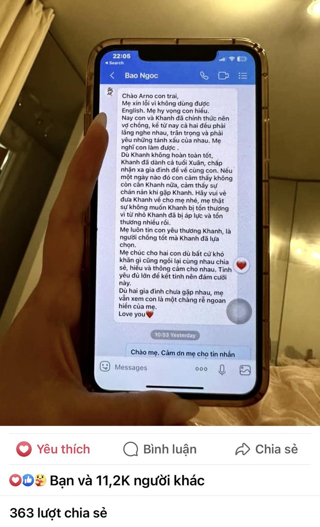 Mẹ vợ gửi tin nhắn cho con rể ngoại quốc, nội dung khiến con gái khóc như mưa - Ảnh 2.