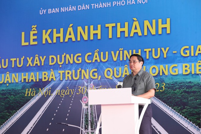 Hà Nội: Khánh thành cầu Vĩnh Tuy 2 vượt sông Hồng trị giá hơn 2.500 tỷ đồng - Ảnh 1.