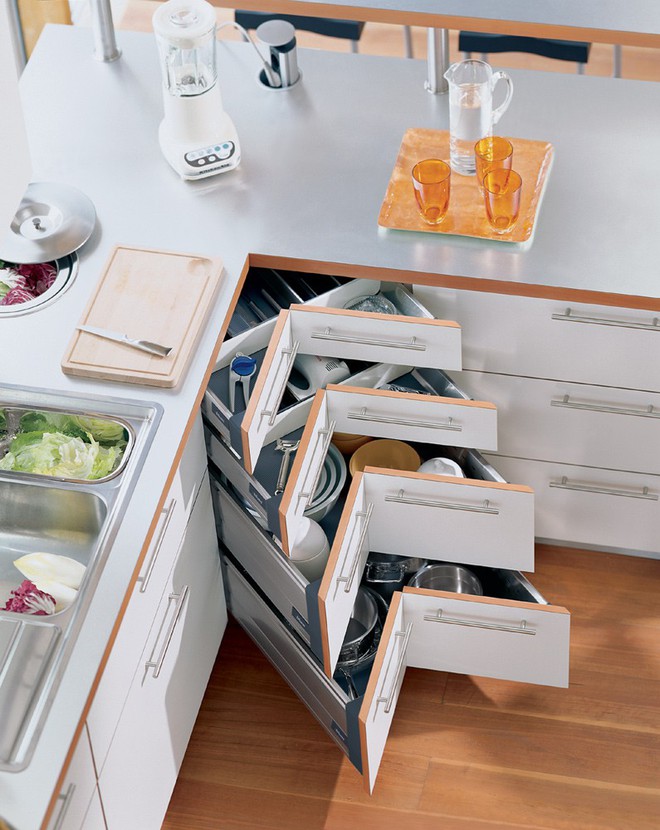 4 thiết kế lưu trữ để tủ bếp luôn gọn gàng dù nhiều đồ - Ảnh 1.
