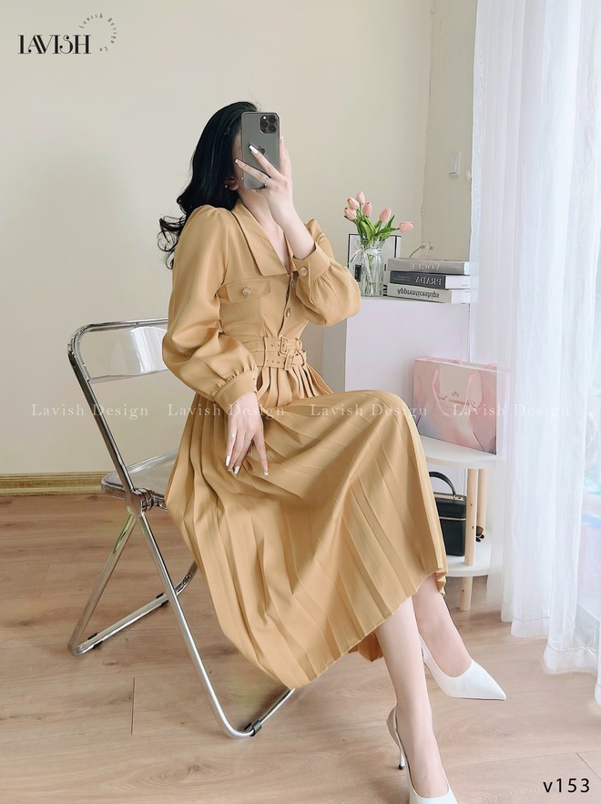 Những mẫu v&aacute;y liền th&iacute;ch hợp diện những ng&agrave;y trời m&ugrave;a thu m&aacute;t mẻ - Ảnh 7.