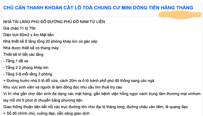 Rục rịch rao bán cắt lỗ căn hộ chung cư mini ở Hà Nội - Ảnh 1.