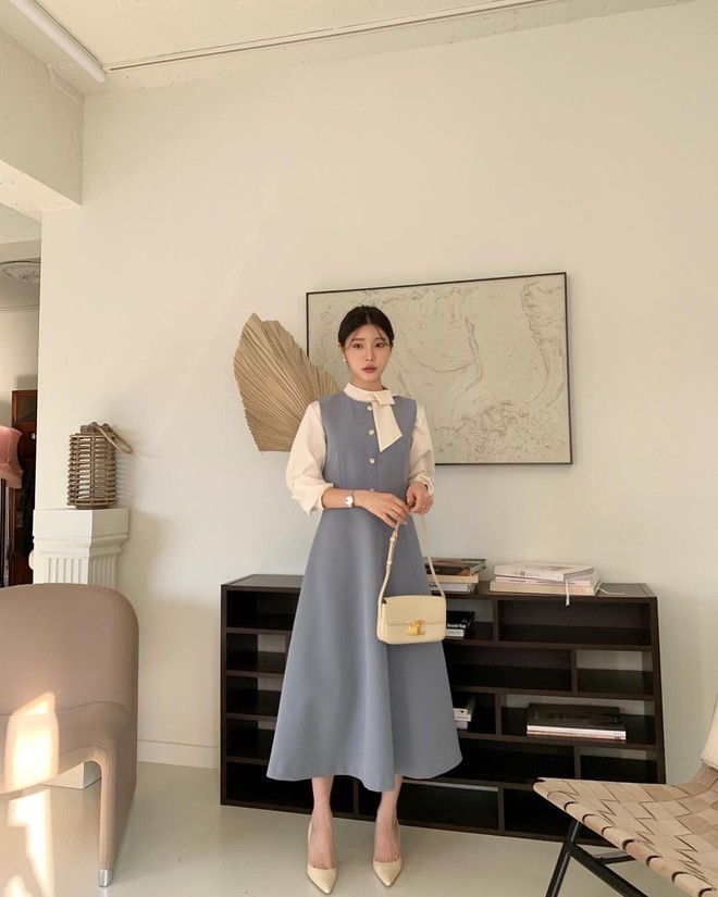 10 c&aacute;ch diện v&aacute;y liền t&ocirc;n d&aacute;ng v&agrave; thanh lịch trong m&ugrave;a thu - Ảnh 1.