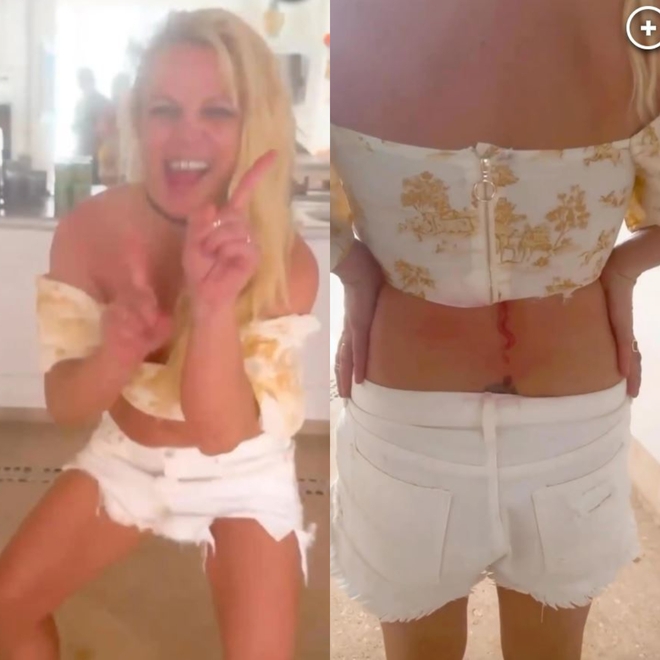 Hậu chia tay chồng trẻ kém 12 tuổi, Britney Spears phấn khích xăm hình con rắn sau lưng - Ảnh 4.