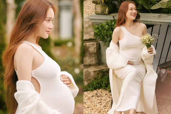 Nh&atilde; Phương lần đầu tung ảnh khoe trọn bụng bầu n&eacute;t căng ở th&aacute;ng cuối thai kỳ - Ảnh 3.