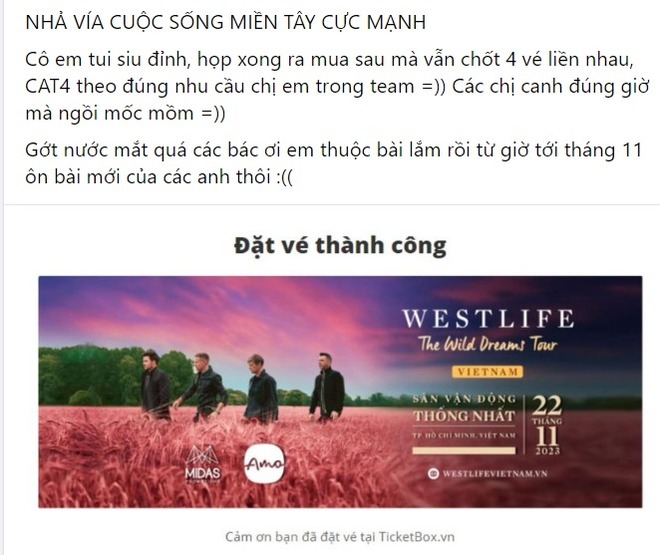 Loạn giá vé concert Westlife - Ảnh 2.