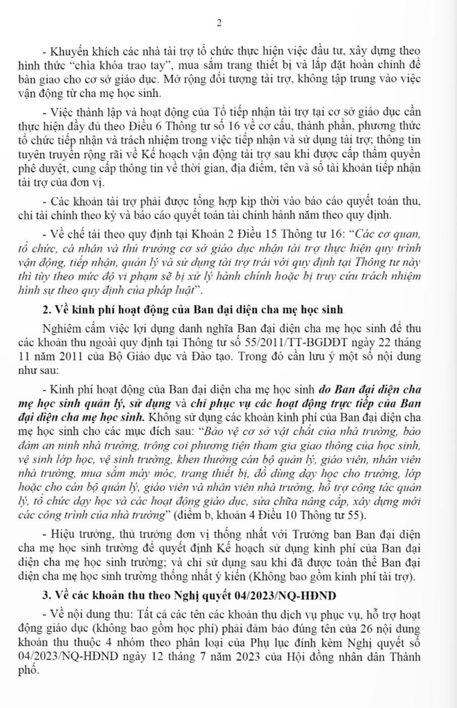 Li&ecirc;n tiếp c&aacute;c vụ lạm thu v&ocirc; l&yacute; đầu năm học, Sở GD&ĐT TP.HCM ra c&ocirc;ng văn khẩn - Ảnh 2.