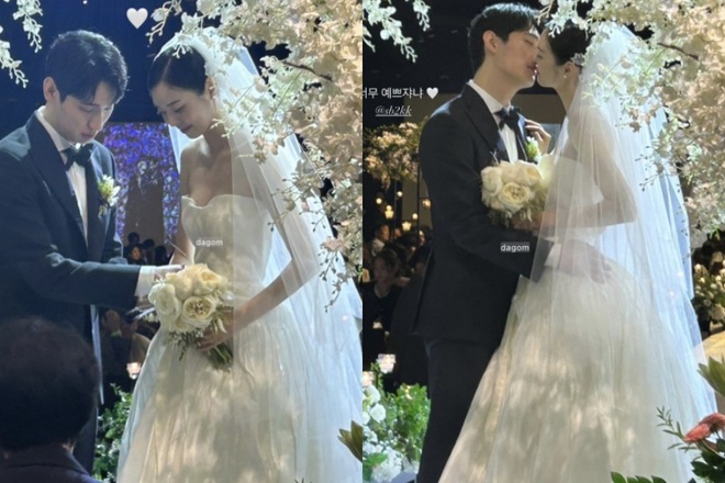 T&agrave;i tử Dự B&aacute;o T&igrave;nh Y&ecirc;u V&agrave; Thời Tiết cưới n&agrave;ng mẫu nh&agrave; YG: C&ocirc; d&acirc;u diện đầm 240 triệu, c&ugrave;ng ch&uacute; rể biến h&ocirc;n lễ th&agrave;nh s&agrave;n diễn - Ảnh 4.