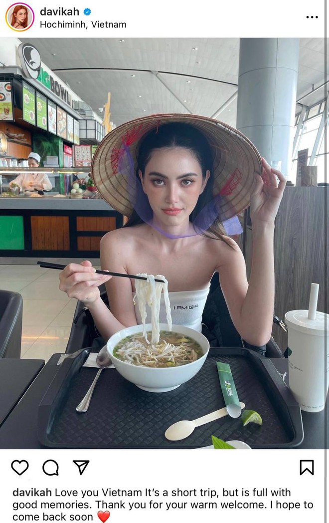 Ma nữ Thái Lan Mai Davika đội nón lá, ngồi ăn phở Việt khiến người hâm mộ mê mệt - Ảnh 3. Ma nữ Thái Lan Mai Davika đội nón lá, ngồi ăn phở Việt khiến người hâm mộ mê mệt - Ảnh 3.
