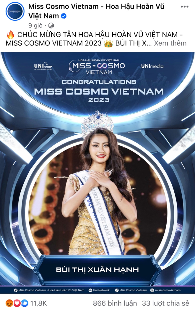Fanpage Hoa hậu Hoàn vũ Việt Nam nhận bão phẫn nộ hậu kết quả đăng quang của Bùi Thị Xuân Hạnh - Ảnh 6.