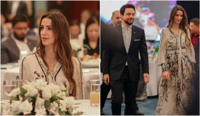 Vợ chồng Th&aacute;i tử Jordan hiếm hoi xuất hiện sau đ&aacute;m cưới thế kỷ, nhan sắc th&aacute;i tử phi xinh đẹp nhất Jordan g&acirc;y ch&uacute; &yacute; - Ảnh 2.