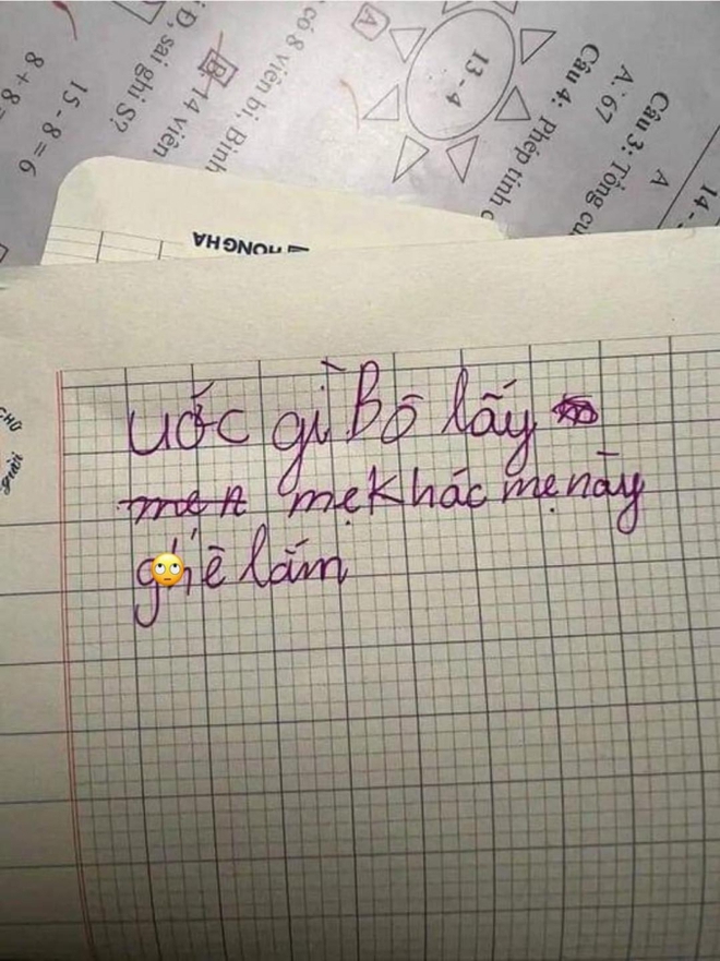 Học sinh lớp 1 viết 10 chữ v&agrave;o vở, ai nấy đọc m&agrave; đổ mồ h&ocirc;i: Kh&ocirc;ng d&aacute;m tưởng tượng hậu quả khi mẹ nh&igrave;n thấy - Ảnh 1.