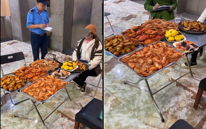 Hà Nội: Nhóm khách đi ăn buffet đút túi 10kg hải sản mang về - Ảnh 3.