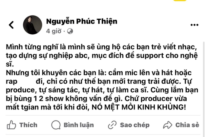 Một nhạc sĩ nổi tiếng bất ngờ bức xúc, khuyên các bạn trẻ không nên làm producer nữa, chuyện gì xảy ra? - Ảnh 1.