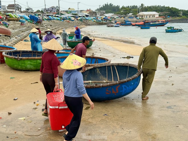 Ngư dân Quảng Ngãi ‘đánh cược’ tính mạng, dong thúng ra khơi bất chấp lệnh cấm biển- Ảnh 4.