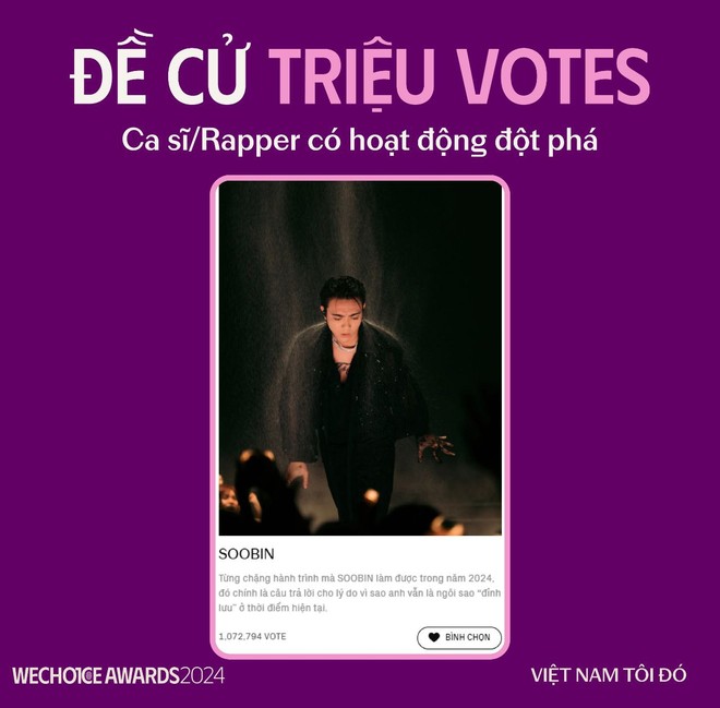 Lần đầu tiên trong lịch sử WeChoice Awards: Xuất hiện những cái tên triệu vote, đường đua bình chọn nóng như nung!- Ảnh 5.