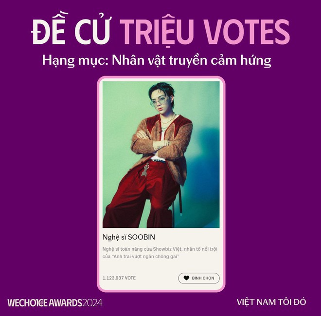 Lần đầu tiên trong lịch sử WeChoice Awards: Xuất hiện những cái tên triệu vote, đường đua bình chọn nóng như nung!- Ảnh 2.