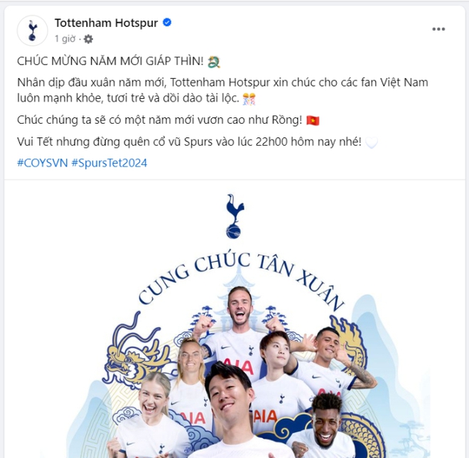 Hàng loạt CLB lớn thế giới gửi lời chúc Tết đến Việt Nam: MU, Tottenham còn viết hẳn bằng tiếng Việt - Ảnh 2.