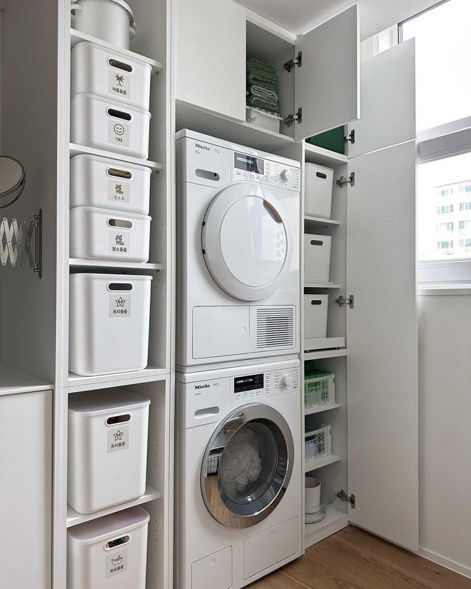 Phòng giặt 3m2 được mẹ đảm ở Hàn Quốc sắp xếp lại vô cùng tinh tế - Ảnh 10.