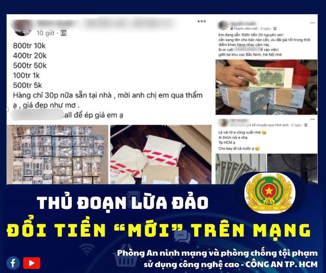 Cảnh gi&aacute;c với chi&ecirc;u tr&ograve; đổi tiền mới tr&ecirc;n mạng x&atilde; hội - Ảnh 1.