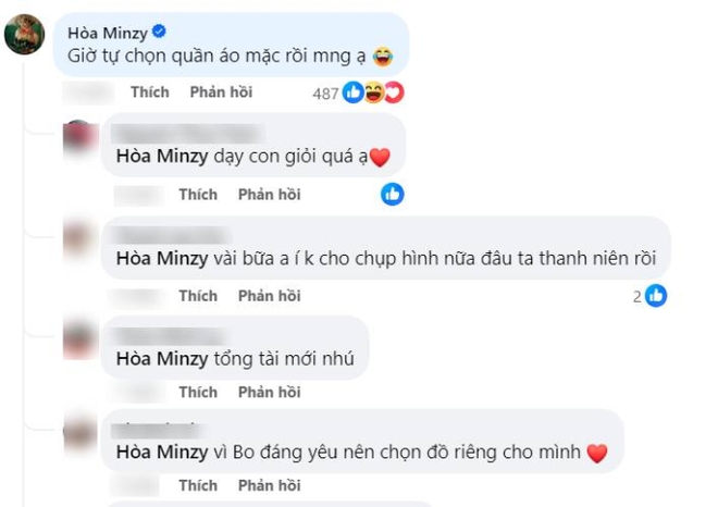 Hòa Minzy bình luận một câu dưới bài đăng, người hâm mộ lập tức khen lia lịa: Dạy con giỏi quá ạ - Ảnh 2.