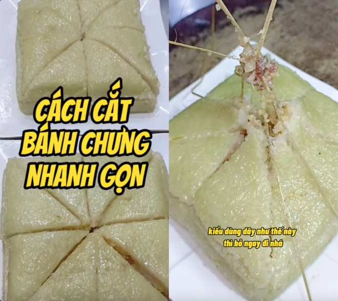 Khẳng định cắt bánh chưng phải dùng dao mới chuẩn, cô gái khiến dân mạng tranh cãi dữ dội - Ảnh 1.