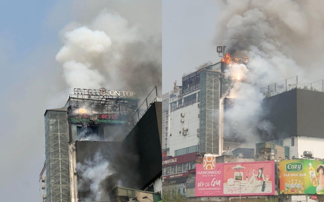 Clip, ảnh: Cận cảnh vụ cháy lớn tại Trung tâm thương mại ở Hà Nội, từ xa người dân vẫn ngửi mùi khét - Ảnh 3.