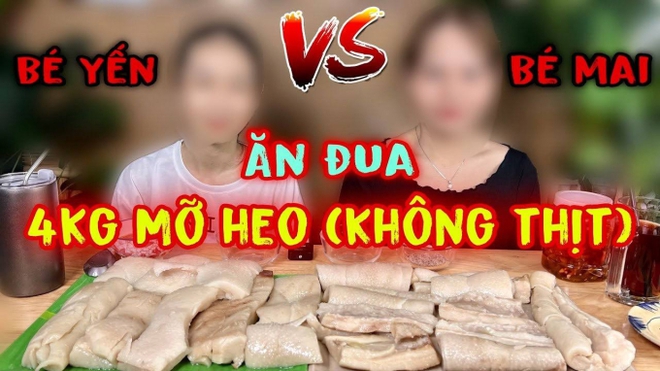 D&acirc;n mạng &ldquo;rợn người&rdquo; với m&agrave;n th&aacute;ch đấu mukbang mỡ heo của b&eacute; Mai: bị ch&ecirc; k&eacute;m duy&ecirc;n, ăn bất chấp để lấy tiền? - Ảnh 2.