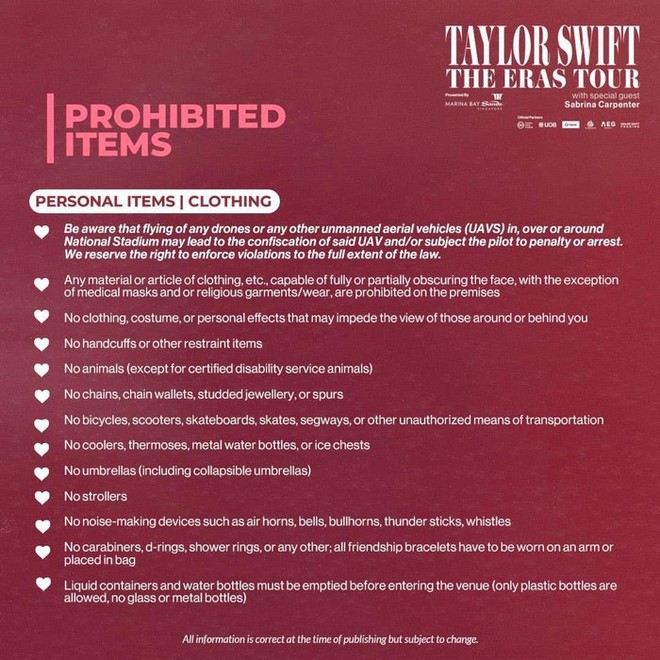 Nhiều fan đeo túi Chanel không được phép vào trong concert Taylor Swift tại Singapore, lý do là gì? - Ảnh 4.