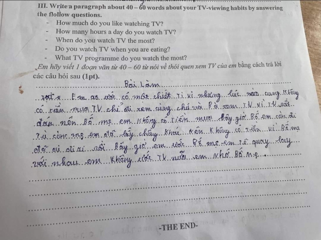 Bài kiểm tra đau lòng nhất hôm nay: Sai ngay từ yêu cầu đầu tiên nhưng vẫn khiến ngàn người rơi nước mắt - Ảnh 1.